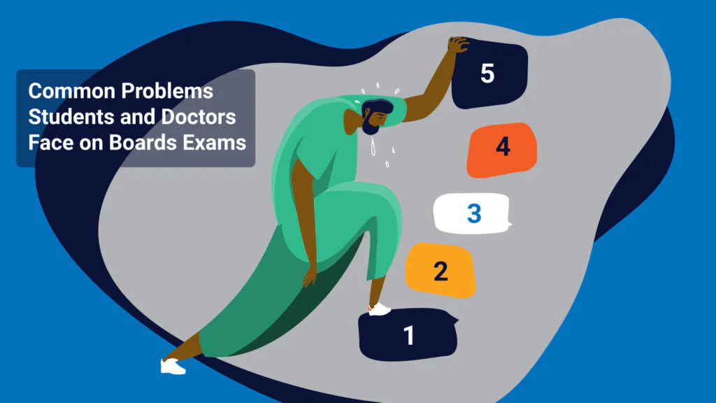 Student doctor struggling with common test-taking problems.