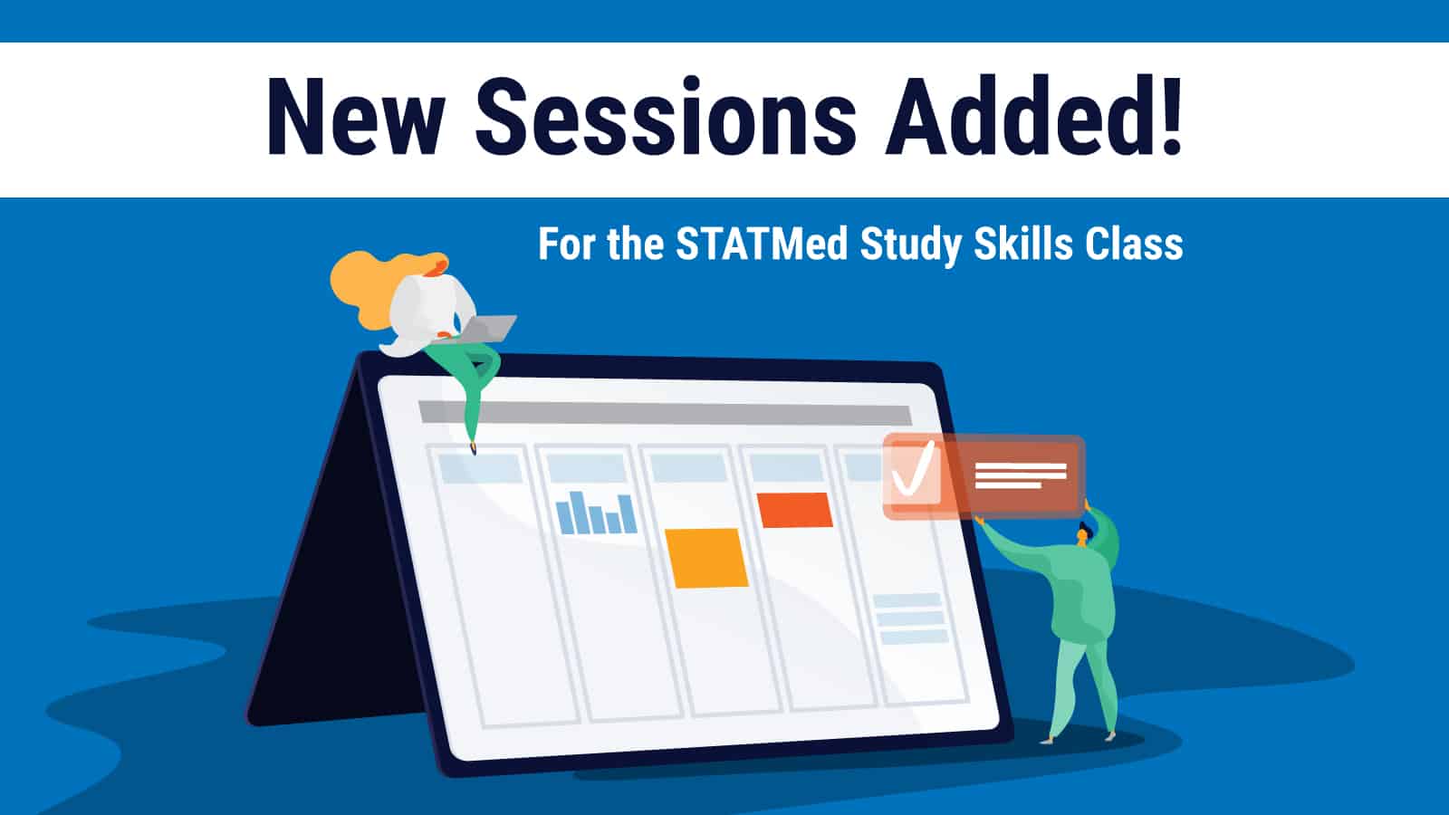 Med students with a digital calendar scheduling sessions for the STATMed Study Skills Class