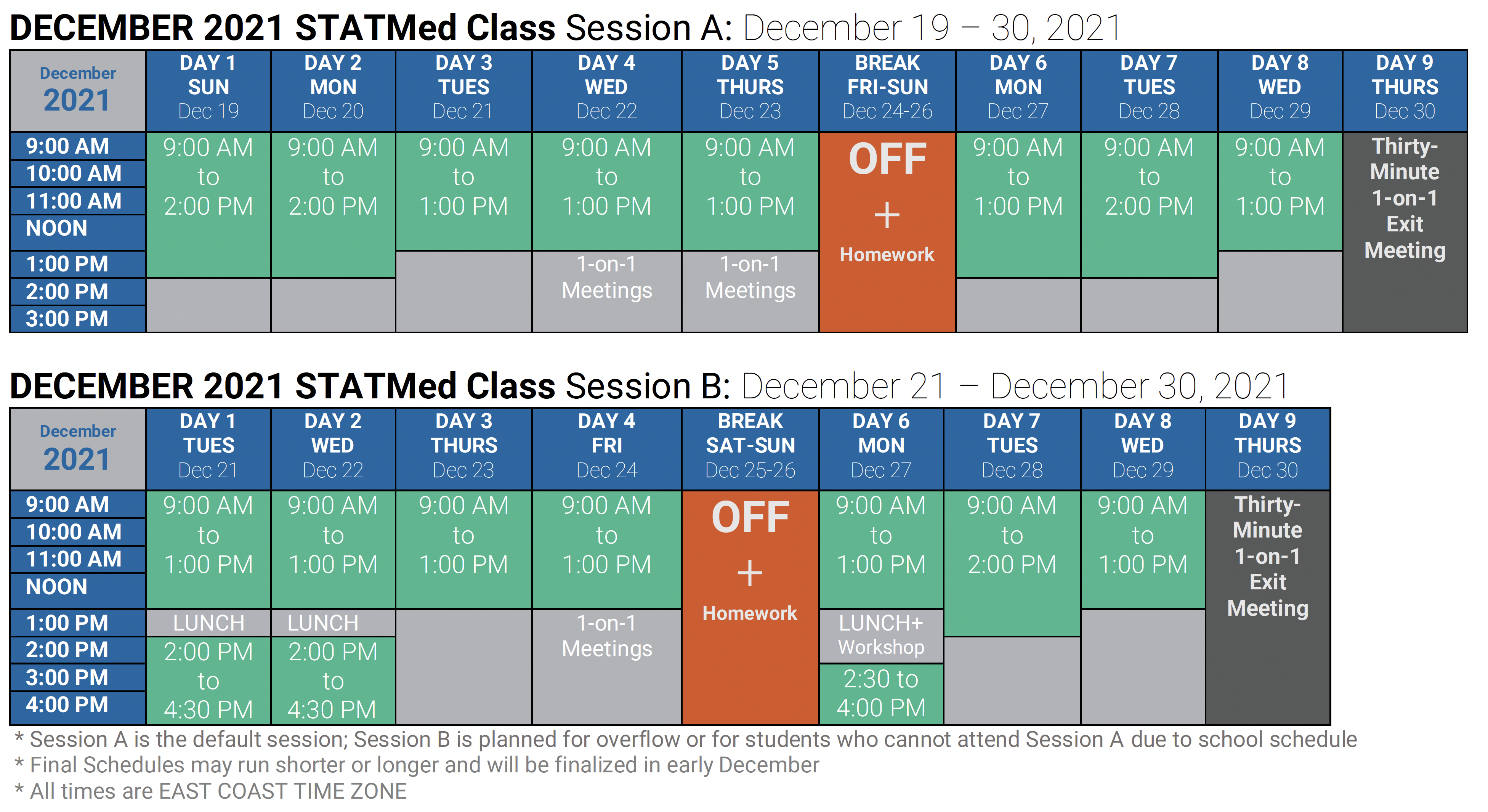 Class Schedule