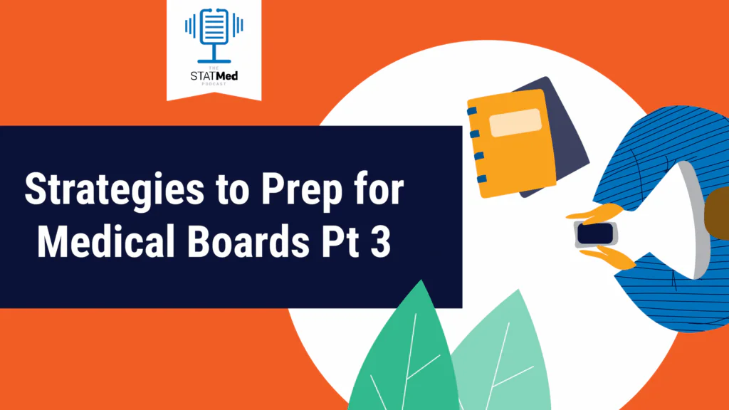Medical student at table preparing for medical boards