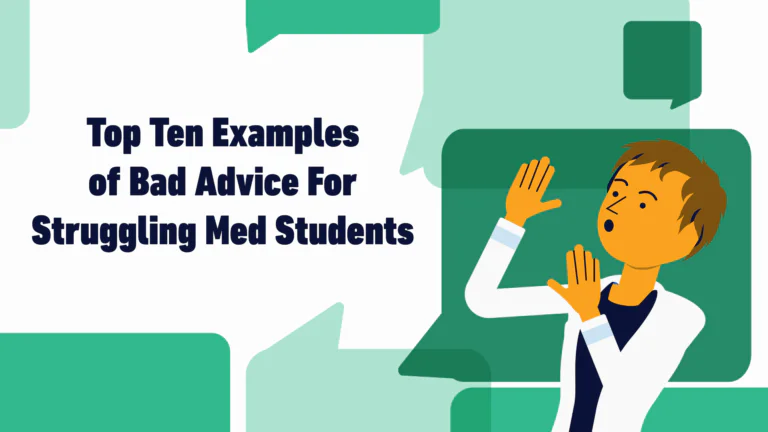 Med student deflecting speech bubbles